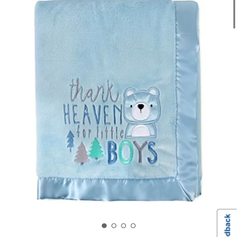 Baby Essentials Blue and Gray Blanket
